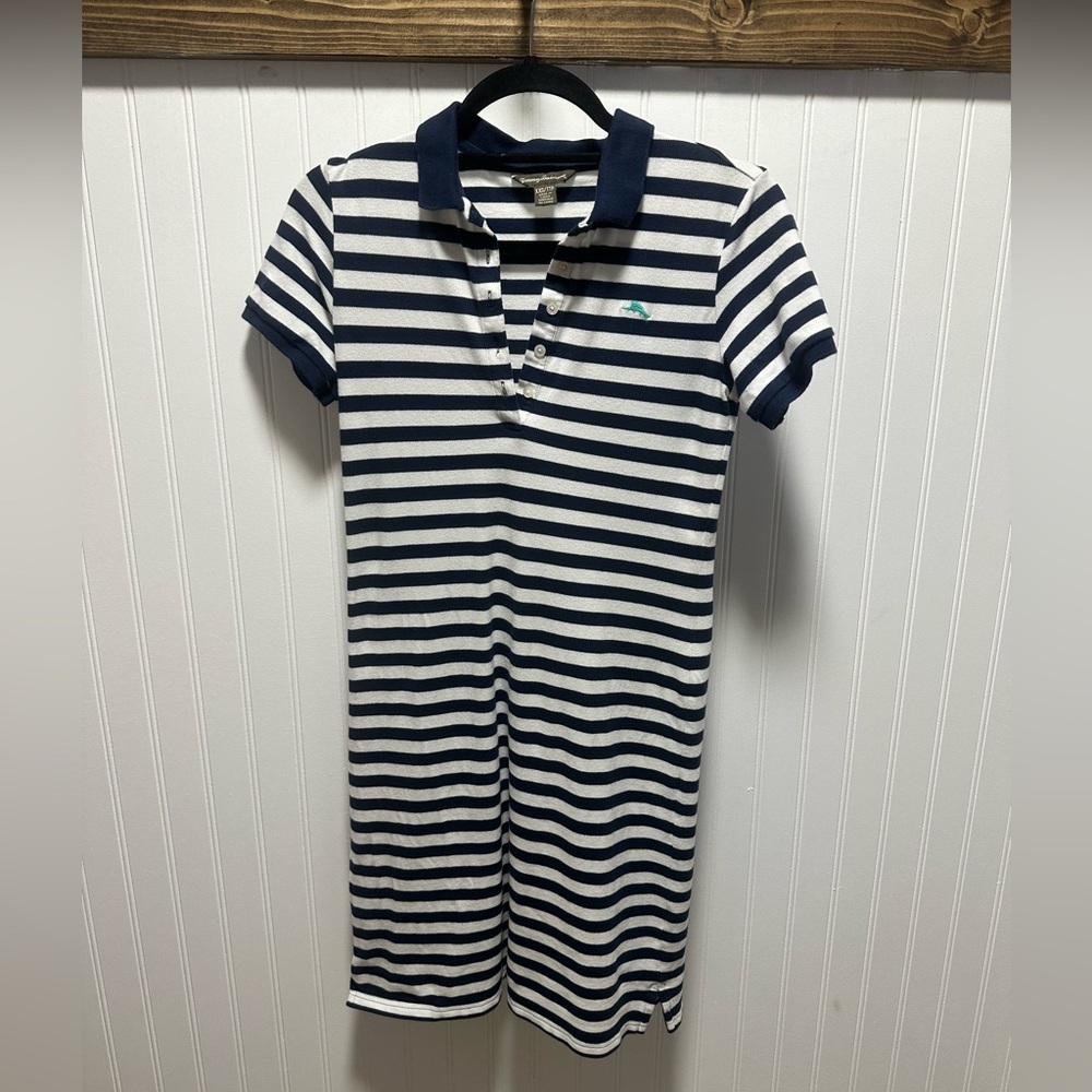 Tommy Bahama Striped Midi Polo Dress XXS beach preppy nautical travel coastal